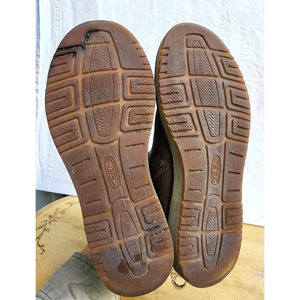 Keen Bailey US 8 Brown Cognac Leather Zip Ankle Boots Casual Minimalist Hiking - Picture 2 of 8